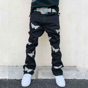 Pantalon personnalisé avec cordon de serrage pantalon de jogging en éponge française pantalon de survêtement évasé grande taille pour hommes - Product Image 6