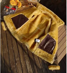 Men's Real Sheep Fur Winter <b>Jacket</b> with <b>Mandarin</b> <b>Collar</b> Warm Wool Leather Coat-OEM Service Wholesale - Product Image 5