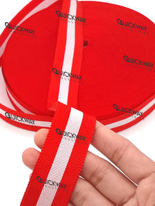 Ruban en polyester rayé et cérémonial, ruban en tissu rouge et blanc pour cadeaux et médailles - Product Image 4