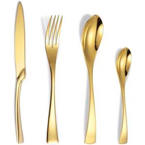 Juego de Cubiertos Dorados de Acero Inoxidable de la Mejor Calidad, Juegos de Cubiertos de Plata, Precio Económico, Cubiertos Elegantes, Juego de Cubiertos para Hotel - Product Image 4