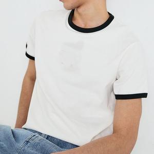 Camisetas Ringer para Hombre, Unisex, de Algodón, Oversize, Manga Corta, Estilo Urbano, Casual - Product Image 1