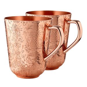 Hot Selling Hand Engraved Luxury Copper Beer Coffee Mug-Dishwasher <b>Microwave</b> Safe Large Capacity Kitchen Decorative Mug - Product Image 4