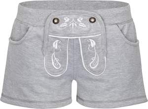 Lederhosen molleton de coton gris clair personnalisé pour les femmes formelles brodées Booty Shorts ceinture respirant gris Trachten Wear - Product Image 2