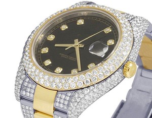 Oferta especial VVS Moissanite Diamond Black Dial Mecánico Automático Iced Out Reloj Hip Hop Lujo Hombres Moda De India Vendedor - Product Image 4