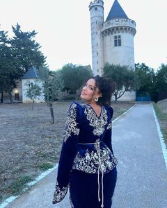 Beautiful Designer Embroidery Royal Blue <b>Jacket</b> Karakou Dress Embellished Crystal Glass Beads Stone Made Silk Linen-2024 Dabka - Product Image 2