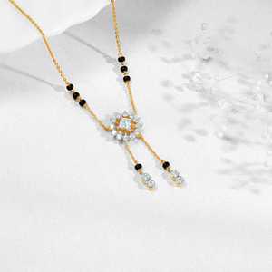 Luxury Fine <b>Jewelry</b> <b>Set</b> <b>Gold</b> Triparna Lab Grown Diamond Mangalsutra Ideal for Bridal Festival Wedding and Special Occasions - Product Image 6