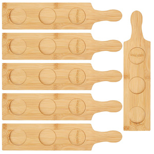 Nhà Máy Giá chuyến bay Bảng tre giữ rượu vang phục vụ hiển thị giá mái chèo cho Whisky bia uống lọ thủy tinh - Product Image 1