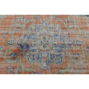 Alfombra turca Vintage de 4 'X 7', naranja, azul, tejido plano, Alfombra de lana, respaldo de látex, patrón de retazos, decoración de sala de estar para adolescentes - Product Image 5