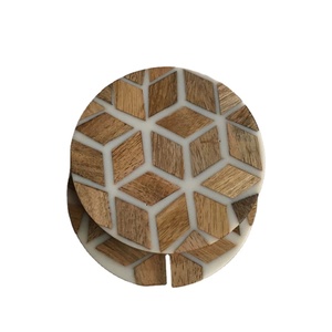 Handmade <b>Drinking</b> <b>Coaster</b> for Kitchen Round Shape Modern Design Wood & Resin Tea Cup <b>Coasters</b> Holder at Reasonable Price - Product Image 1