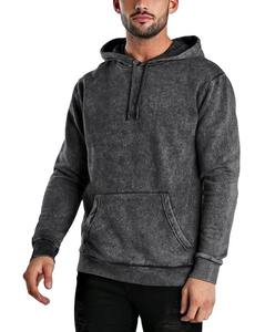 Custom 100% Cotton French Terry Acid <b>Wash</b> Snow Stone Printed Hoodie for <b>Men</b> XS Size Casual Winter Long Sleeve Flannel Solid - Product Image 5
