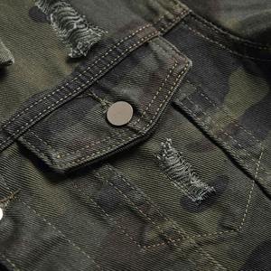 Breathable Customized Coated Camouflage Men's Plus Size <b>Denim</b> Bomber <b>Jackets</b> Spring Season Zipper Windproof Vintage Stylish - Product Image 4