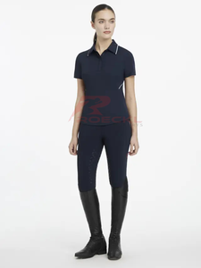 Haut d'équitation pour femmes en gros tricot extensible durable doux au toucher séchage rapide silhouette élégante contrôle de l'humidité équestre - Product Image 4