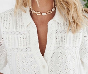 Nouvel été élégant maillot ample manches courtes décontracté robe mi-longue avec taille naturelle ceinture bouton avant à plusieurs niveaux a-ligne ODM - Product Image 3