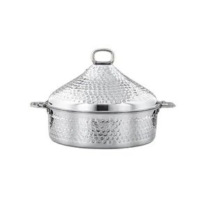 Hot Selling Stainless Steel Food Server Hammered Design <b>Casserole</b> Shiny Polished Hotel Ware Metal Food Warmers - Product Image 1