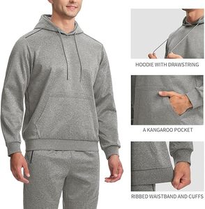 Survêtements pour hommes, survêtements 2 pièces, jogging, sweat à capuche athlétique décontracté, survêtements 100% coton du Pakistan - Product Image 6