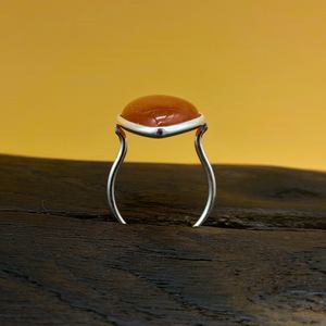 Anillo de piedras preciosas de cornalina en forma de lágrima Natural de Plata de Ley 925 hecho a mano a precio de fábrica - Product Image 6