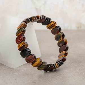 Bracciale in Pietra Naturale Occhio di Tigre con Taglio Largo - Product Image 4