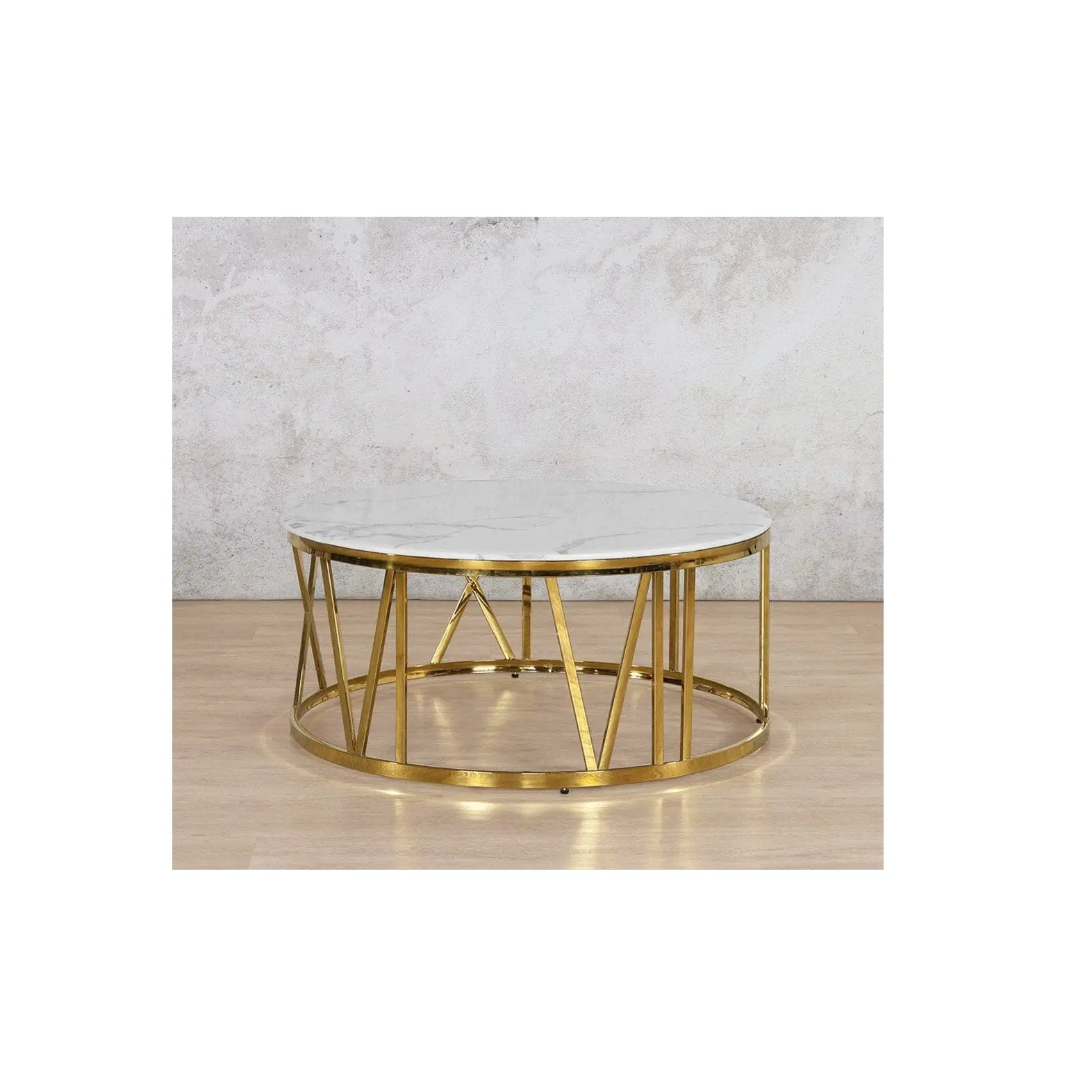 Журнальный столик из металла и мрамора, круглый столик с перекрещенными ножками, золотой с белой мраморной столешницей, простой дизайн, боковой столик