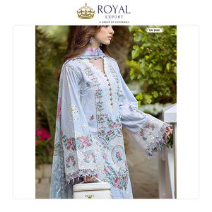 Fourniture directe d'usine coton de pelouse lourde la plus vendue avec broderie Chikankari vêtements de mariage costume collection de costumes à vendre - Product Image 4