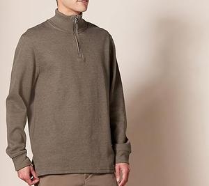 Pulls à capuche unis pour hommes, anti-rétrécissement, tendance, coupe ajustée, chauds pour l'hiver, respirants, tricotés, demi-zip - Product Image 4