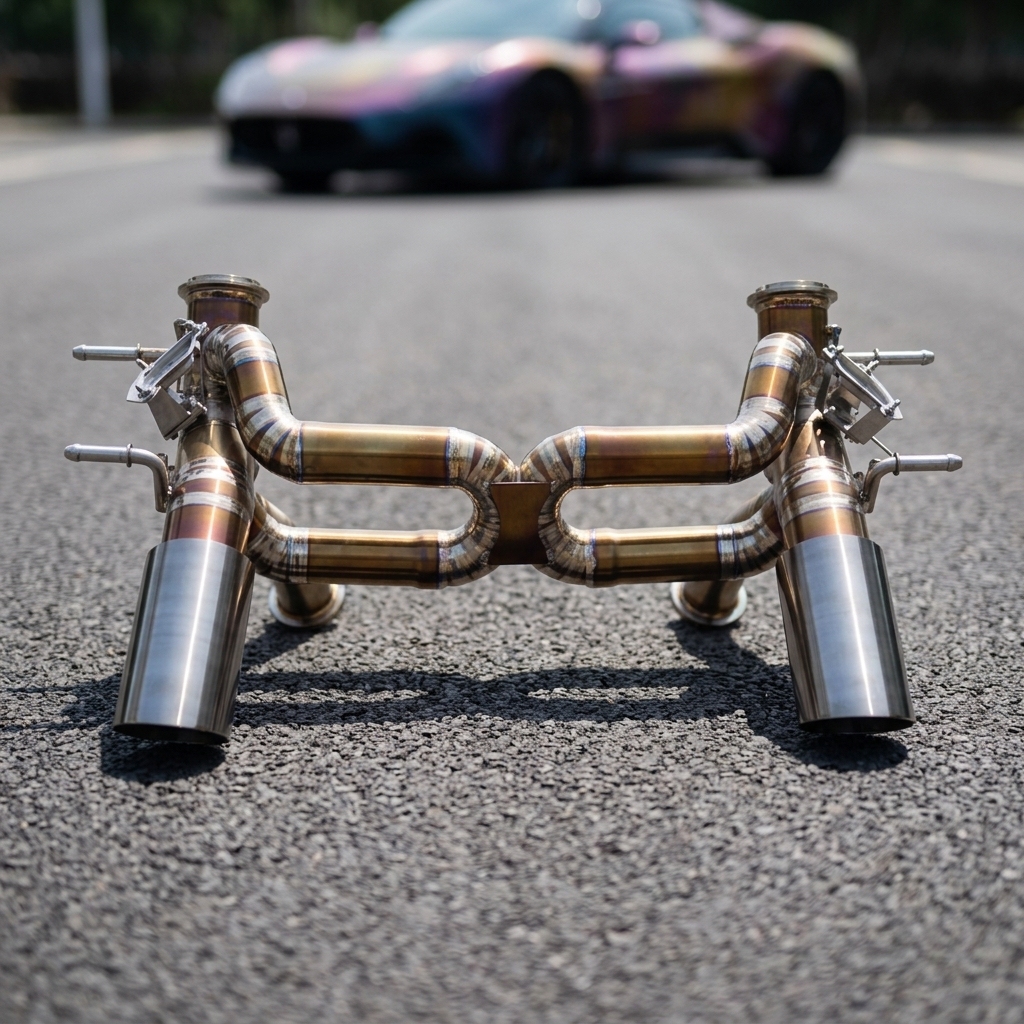 VantaFlow Golden Burnt Catback Exhaust System Black Tips With OEM Valve Control for Maserati MC20 3.0T V6 2021-2026