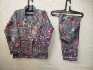 Robe d'été en coton indien décontractée imprimé oiseau chemise longue pyjama vêtements de nuit d'hiver à fleurs ensemble de pyjama de demoiselle d'honneur respirant noël - Product Image 6