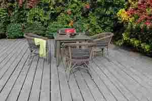 Bàn cà phê ngoài trời hiện đại đặt với mặt kính và khung mây - Product Image 3