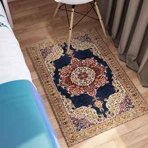 Vintage Pattern Printed <b>Rug</b>: Floral Style, Red, <b>Tribal</b>, Turkish, Dining Room,Goblen <b>Rug</b> - Product Image 5