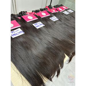 Nouvelle version femmes vietnamiennes brut vierge cuticule aligné cheveux os droit HD dentelle fermeture lâche vague profonde Style faisceau de cheveux - Product Image 1