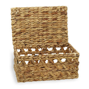 Handwoven organizer boxes water hyacinth <b>container</b> <b>box</b> wholesale price kitchen storage accessory - Product Image 3
