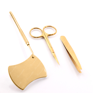 Ideal para Profesionales: Espejo para Pestañas de Acero Inoxidable, Tijeras Pequeñas y Pinzas para Cejas, Color Oro Rosa, Calidad Duradera - Product Image 4