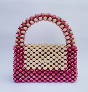 Caleidoscopio vibrante bolso cuadrado con cuentas de cristal multicolor con borde negro y correa de hombro larga, a precios mayoristas. - Product Image 3