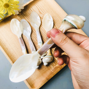 Cuchara de Lujo Hecha a Mano con Incrustaciones de Madreperla, Pulido Espejo, Utensilios Ecológicos, Sets de Regalo, Decoración Cultural para Restaurantes - Product Image 2