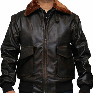 Chaqueta de Motociclista de Invierno de Última Moda, Personalizada, Resistente al Viento, Impermeable, Transpirable, Ecológica, de Cuero Genuino con Cierre de Cremallera - Product Image 1