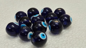 Perles de verre rondes bleues de 20 mm faites sur mesure pour la fabrication de bijoux, breloques de protection et designs créatifs, paquet en vrac, Conifer Handmades - Product Image 3