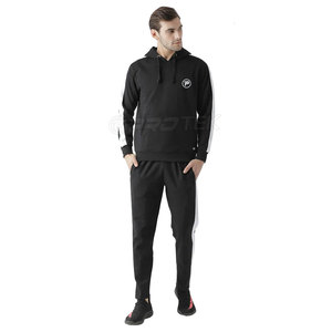 Survêtements XXL décontractés pour hommes personnalisés noir couleur unie entraînement Jogging Streetwear avec logo vêtements de sport d'hiver - Product Image 1