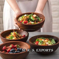 Exportation de qualité taille personnalisée bol en bois fait à la main pour Hotelware de fabricant indien et le fournisseur par M. R. S. EXPORTATIONS