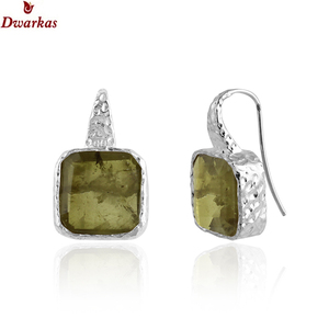 Promotion fait à la main 925 argent doublet Kenya quartz pierre balancent texture boucles d'oreilles pour les femmes occasions de cadeaux de fête - Product Image 1