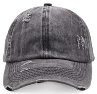 Personnalisé unisexe, Polyester/coton Vintage Acid Wash Distressed Denim Pony Tail Dad Hats New Gorras Jeans Pony Sports Baseball hats