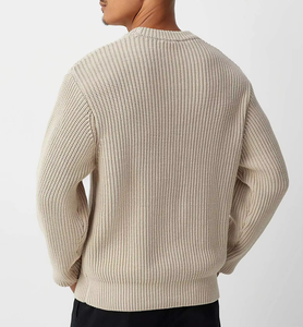 Pull-over décontracté personnalisé en coton 100 %, coupe ajustée, col rond, manches classiques, standard, chaud, pour homme, nouvelle collection automne 2026, 12 fils - Product Image 6