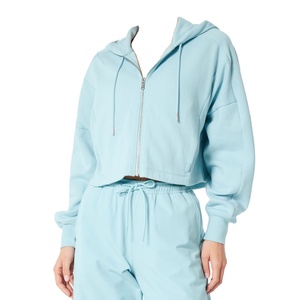 Conjunto Deportivo de Felpa 100% Algodón con Cremallera y Logotipo Personalizado, Nuevo Conjunto Corto Impermeable, Transpirable y Resistente al Viento para Mujer, Ropa de Dormir - Product Image 2