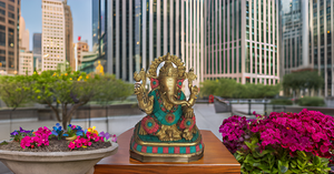 Handcrafted Brass Ganesha <b>Statue</b> <b>Religious</b> Sculpture of Ganesh Lord Ganpati for Wedding/Birthday Pooja/Temple Decor Inlay Work - Product Image 5
