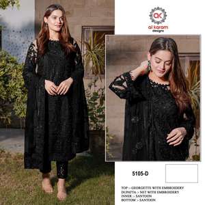 Georgette Sequence & Moti Embroidered <b>Top</b> With Bottom and Dupatta Party Wear Fully <b>Stitched</b> <b>Top</b> and Bottom With Dupatta Suit - Product Image 2