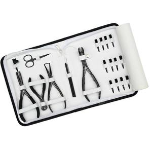 Hair Extension Tools Kit for <b>Tape</b>-In and Microbead Crimping Plier Bond Cutter Loop Threader Hook and Sectioning Clips Ring - Product Image 6