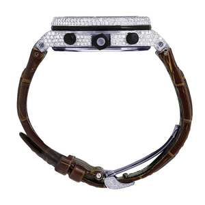 Montre de luxe hip-hop personnalisée en acier inoxydable avec cadran carré analogique, sertie de diamants moissanite, mouvement ETA, bracelet en caoutchouc – Grande Vente - Product Image 4