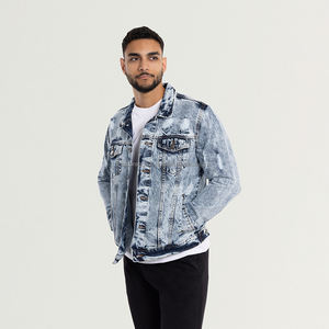 Nardon Apparel Winter Men's Vintage Wash Chaqueta vaquera de triple botonadura Ropa de calle de moda personalizada de alta calidad - Product Image 1