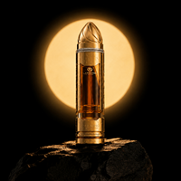 Flacon de parfum de luxe 100 ml en verre doré en forme de fusée, contenant haut de gamme pour marque de parfum de niche