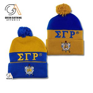 Bonnets en tricot Sigma Gamma Rho, bonnet d'hiver chaud avec logo personnalisé, motif de sororité, 100% laine, style personnalisé, couleur personnalisée - Product Image 1