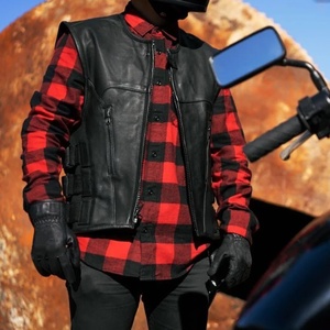 Chaleco de Motocicleta Personalizado de Alta Calidad para Hombre, Chaquetas de Cuero Auténtico sin Mangas Desmontables y Ensamblables, Chalecos de Piel de Vaca Negra - Product Image 3