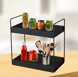 Étagère à épices murale en métal pour assaisonnement de cuisine Étagère de rangement pour épices de comptoir - Product Image 3